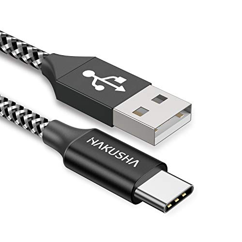 HAKUSHA Cable USB Tipo C 1M,Nylon Carga 3A Cargador Tipo C Rápida y Sincronización Cable USB C para Samsung S10/S9/S8te 10te 9,Xiaomi Mi A2/A1,Huawei P30/P20/Mate 20, Xperia XZ