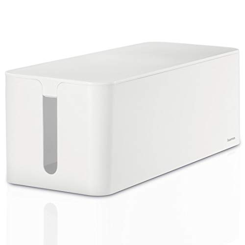 Hama - Caja de cables Maxi, 40 x 15.5 x 13.8 cm, con pies de goma, blanca
