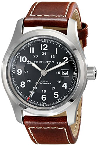 Hamilton H70555533 Khaki Field Reloj automático de Acero Inoxidable con Correa de Cuero marrón para Hombre Hamilton H70555533 Khaki Field Reloj automático de Acero Inoxidable con Correa de Cuero marrón para Hombre
