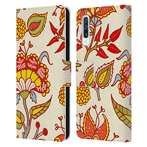 Head Case Designs Oficial Haroulita Japón Mezcla de Flores Carcasa de Cuero Tipo Libro Compatible con Samsung Galaxy A50/A30s (2019)