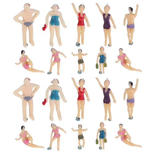 Healifty - Juego de 20 Trajes de baño para la Playa, Figuras de Personas en Miniatura, Figuras pintadas, Modelos 1: 100 y 1:75