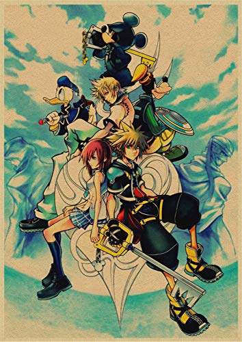 H/F Animación del Juego Kingdom Hearts Póster De Lienzo HD DIY Estilo Nórdico Moderno Decoración De La Sala De Estar Familiar Mural Sin Marco 40X50Cm 4923
