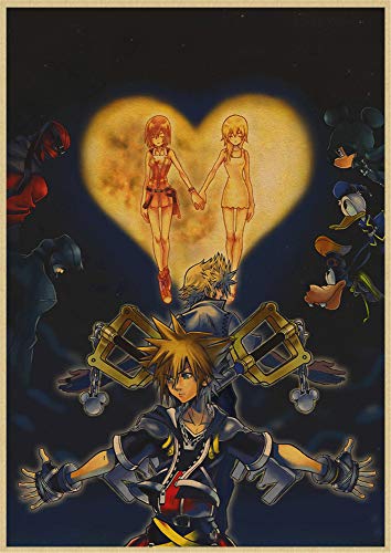 H/F Animación del Juego Kingdom Hearts Póster De Lienzo HD DIY Estilo Nórdico Moderno Decoración De La Sala De Estar Familiar Mural Sin Marco 40X50Cm 4918