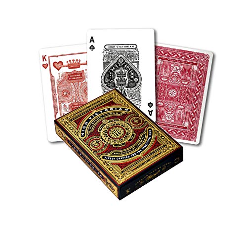Hgh Victorian Theory 11 High Victorian Red Baraja de Cartas de Poker Premium para Coleccionsitas, Adultos Unisex, Rojo y Dorado
