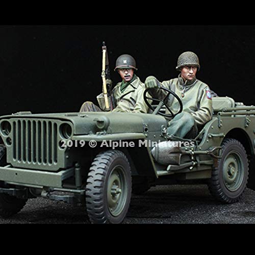 HMMOZ 1/35 WW2 EE. UU. Juego de tripulación Jeep, sin Jeep, Modelo de Resina, Soldado GK, Tema Militar de la Segunda Guerra Mundial, Kit no ensamblado y sin Pintar Animado Figura