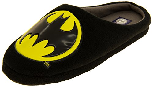 Hombre Batman Negro Textil Fleece Mule Zapatillas EU 44