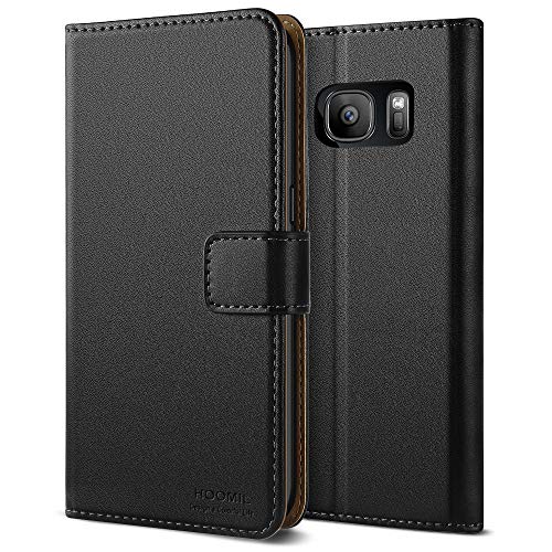 HOOMIL Funda para Samsung S7, Funda Samsung Galaxy S7, Funda de Cuero PU Premium Carcasa para Samsung Galaxy S7 (Negro)