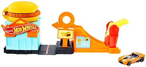 Hot Wheels City Hambugueseria Pista de Coches de Juguete (Mattel Gjk73)