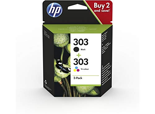 HP 303XL 3YN10AE Negro y Tricolor, Cartuchos de Tinta de Alta Capacidad Originales, Pack de 2, compatible con impresoras de inyección de tinta HP serie Tango, HP Envy serie 6200, 7100 y 7800 HP 303XL 3YN10AE Negro y Tricolor, Cartuchos de Tinta de Alta Capacidad Originales, Pack de 2, compatible con impresoras de inyección de tinta HP serie Tango, HP Envy serie 6200, 7100 y 7800