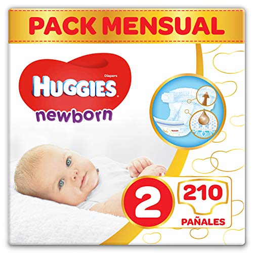 Huggies Newborn Pañales Recién Nacido Talla 2 (3-6 kg) - 210 pañales