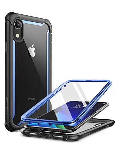 i-Blason Funda iPhone XR [Ares] 360 Grados Case con Protector de Pantalla Integrado Transparente Carcasa para Apple iPhone XR 6.1 2018 (Azul)