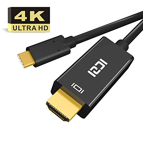 ICZI Cable USB C a HDMI 4K 1.8M, USB Tipo C a HDMI Thunderbolt 3 Cable para MacBook Pro/Air, iPad Pro 2020, Samsung S20/S10/Note20/Note10, Surface Go/Pro7/Pro X, Huawei P40/P30,DELL XPS 15/13