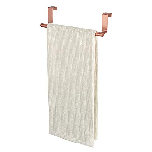 iDesign Barra toallero, pequeño toallero sin taladro de metal para cuarto de baño y aseo, ideal como colgador de paños de cocina, color cobre iDesign Barra toallero, pequeño toallero sin taladro de metal para cuarto de baño y aseo, ideal como colgador de paños de cocina, color cobre
