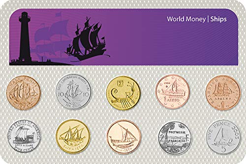 IMPACTO COLECCIONABLES Monedas del Mundo - Colección de 10 Monedas de Barcos