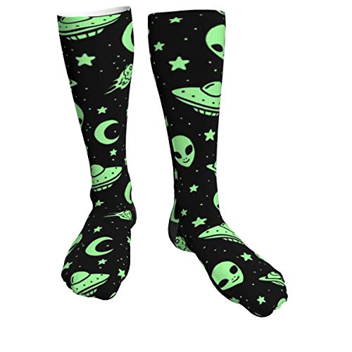iuitt7rtree Calcetines Casuales Unisex, Extraterrestres y Naves espaciales Calcetines Deportivos Calcetines de compresión Calcetines Largos de 50 cm