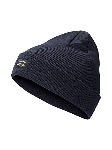 JACK & JONES JJDNA BEANIE NOOS, Gorro de punto Hombre, Azul (Navy Blazer), Talla única