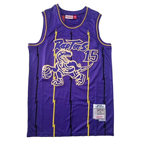 JHJK Camiseta de Baloncesto para Adultos, Camiseta de Baloncesto Raptors Carter No. 15, Nueva Camiseta de Baloncesto para el año de la Rata en la Temporada 98-99-S