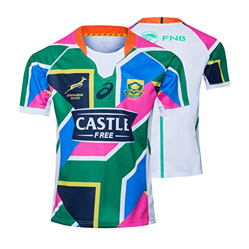 JIEBANG 2020 South Africa Rugby Rugby Jersey Camisas para Hombres Regular Fit Deporte, 7S Local/Visitante Formación Divierte La Camiseta De Rugby Uniforme Away-M