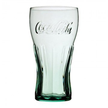 Juego de 4 unidades de vasos resistentes de cristal de color verde de Coca Cola de 45 cl de estilo georgiano