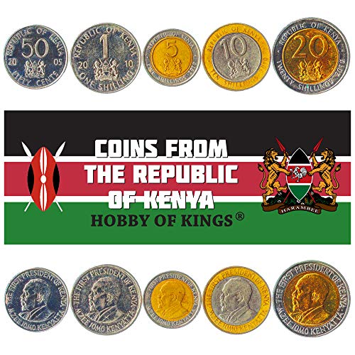 Juego de 5 Monedas de Kenia: 50 centavos, 1, 5, 10, 20 chelines. 2005-2010 Juego de 5 Monedas de Kenia: 50 centavos, 1, 5, 10, 20 chelines. 2005-2010