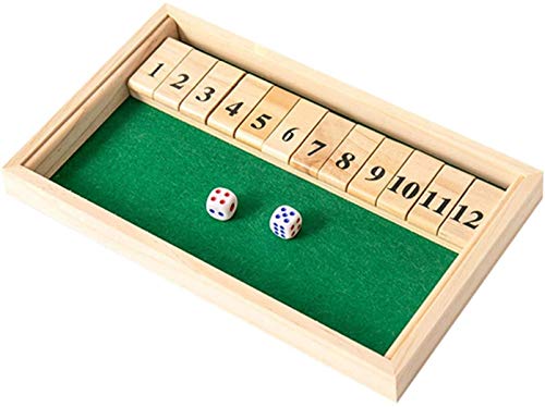 Juego de mesa de madera, Cierre el juego Dice Dice, 24 Player Cierre la caja Mesa de madera juego Classic Toy Christmas Tablero de madera juego Classics Tabletop Version, Family Math Game para niños F