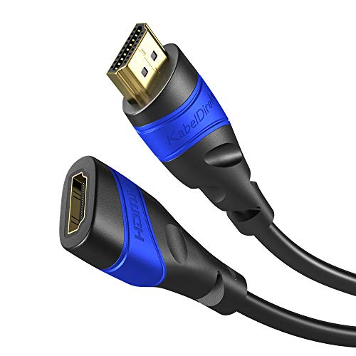 KabelDirekt – 2m Cable de Extensión HDMI, compatible con (HDMI 2.0a/b, 2.0, 1.4a, 4K Ultra HD, 3D, Full HD 1080p, HDR, ARC High Speed con Ethernet, PS4, XBOX, HDTV), TOP Series