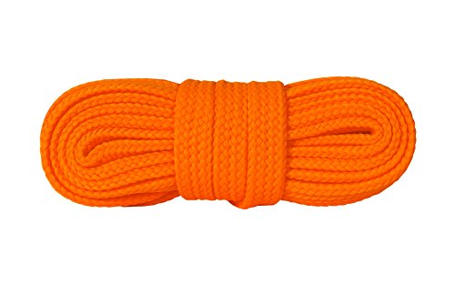 Kaps Cordones de Zapatillas de Deporte, cordones de calzado duraderos de calidad para calzado casual, fabricados en Europa, 1 par (120 cm - 47 inch - 7 a 9 pares de ojales/orange fluorescent)