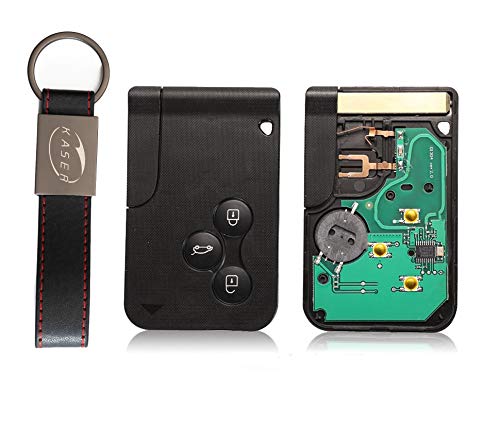 kaser Llave Mando Coche para Renault con Tarjeta Electrónica 3 Botones para Smart Key Megane 2 Scenic Clio Kangoo (433Mhz 7926 ID46 Chip) Transponder con Llavero KASER kaser Llave Mando Coche para Renault con Tarjeta Electrónica 3 Botones para Smart Key Megane 2 Scenic Clio Kangoo (433Mhz 7926 ID46 Chip) Transponder con Llavero KASER