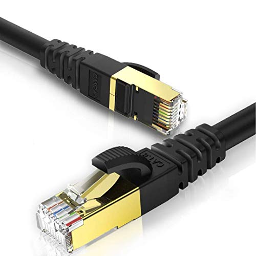 KASIMO Cable de Red Cat 8 2 Metros Alta Velocidad para Juego PS4 Xbox Nintendo Switch con Conector RJ45 40Gigabit 2000MHz Cable Conexión a Internet Rápido para Router TV Módem