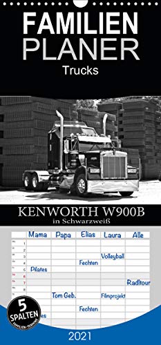 KENWORTH W900B - in Schwarzweiß - Familienplaner hoch (Wandkalender 2021 , 21 cm x 45 cm, hoch): Ein US-Gigant der Straße (Monatskalender, 14 Seiten )