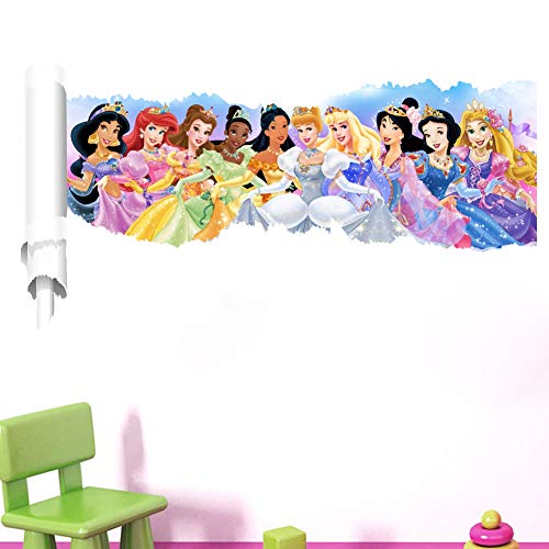 Kibi Princesas Disney Pegatinas De Pared Disney Stickers Infantiles Pared Princesas Casa De Pared Etiquetas De La Pared Niños Dormitorio Bebe, Artes Decorativas Wall Stickers 30 (W) x 90 (H) CM (B)