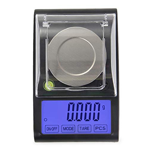 Kitchen Scales Escala electrónica de Alta precisión 50/0.001 Escala de joyería con Pantalla LCD Pesaje portátil en Polvo Lápiz Labial Polvo gram Scale,A,50g�.001g