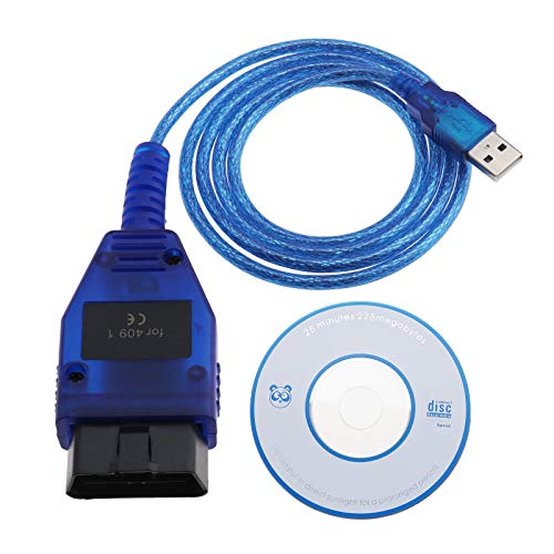 KKL 409.11 - Cable de escáner de diagnóstico OBD2 para coche (2 V, conector USB a toma de 16 pines, 150 cm, incluye controlador de CD para PC Engine