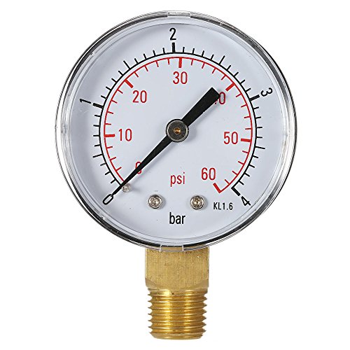 KKmoon 50 mm 0 ~ 15 psi/0 ~ 1 bar NPT 1/4 in piscina filtro Presión de agua reloj Thread hidráulico manómetro medidor