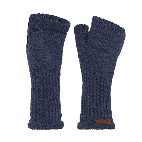 Knit Factory Cleo Jeans - Calentadores para manos, color azul oscuro