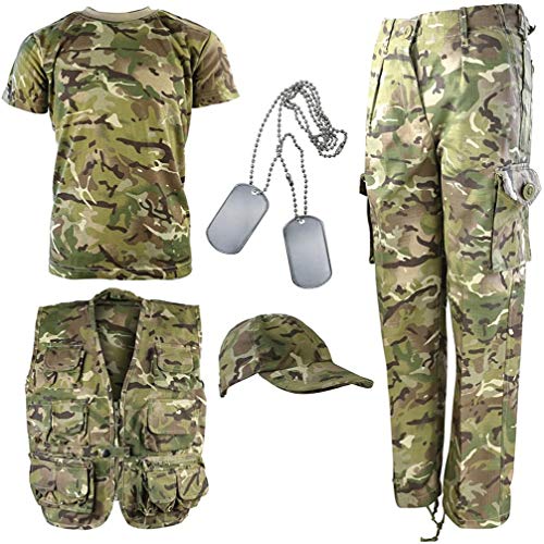 Kombat UK Explorer Kit - Traje de camuflaje para niños , Multicolor (British Terrain Pattern), 5 - 6 años