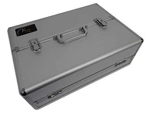 KR Estuche de aluminio con doble tapa y bandeja para necrones: Arca fantasma / Arca del Juicio Final más 2 destructores pesados y 3 soportes, 2 barcazas de mando de catacumba / barcaza de aniquilación KR Estuche de aluminio con doble tapa y bandeja para necrones: Arca fantasma / Arca del Juicio Final más 2 destructores pesados y 3 soportes, 2 barcazas de mando de catacumba / barcaza de aniquilación