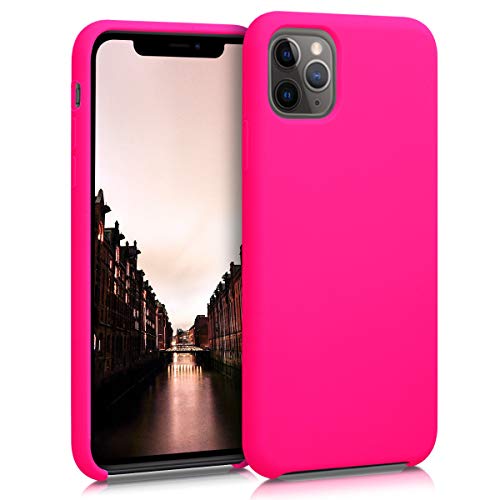 kwmobile Funda Compatible con Apple iPhone 11 Pro MAX - Carcasa de TPU para móvil - Cover Trasero en Rosa neón