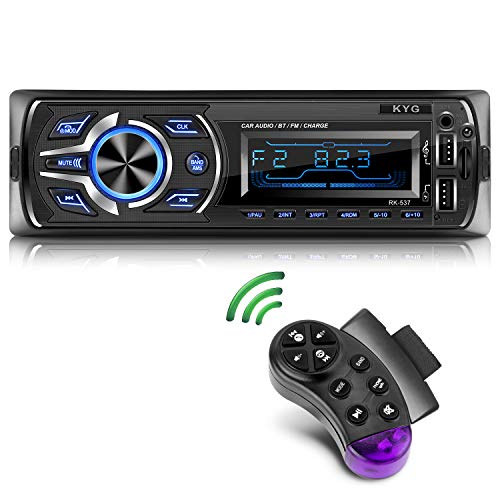 KYG Radio de Coche RDS Autoradio Bluetooth Manos Libres Radio Estéreo de Coche Apoyo de Reproductor MP3 con Control Remoto del Volante, Función de USB, SD, AUX