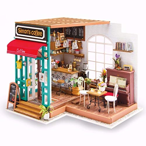 La Vida en Led DIY Casa de Muñecas Café de Simon Miniatura Puzzle 3D