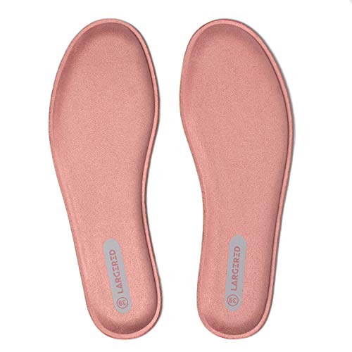 LARGERED Plantillas Memory Foam Mujer y Hombre,Plantillas Aautoadhesivas Cómodas y Flexibles,para Trabajo, Deportes,Caminar,Senderismo y Anti-fatiga,Rose 11 Mujer-EU37