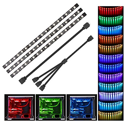 LED PC Tira - Speclux RGB Led Strip para caja de PC modding, control de la placa base, 12V 4pin RGB, compatible con Asus Aura, Asrock RGB Led, Gigabyte RGB Fusion, MSI Mystic Light