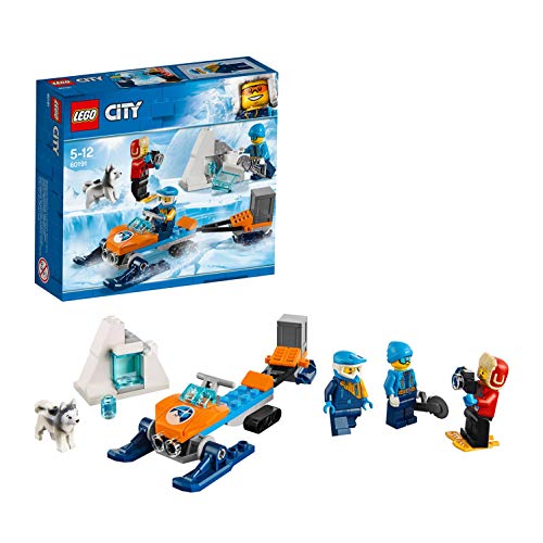 LEGO City - Ártico: Equipo de Exploración, Juguete de Construcción de Aventuras de Equipo de Expedición con Moto de Nieve y Figura Perro Husky (60191)