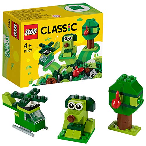 LEGO Classic - Ladrillos Creativos Verdes, Set de Construcción con Ladrillos de Colores de Juguete para Desarrollar la Imaginación (11007)