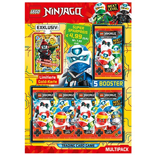 LEGO Ninjago Serie V Next Level, Multipack, 5 Booster y Carta Dorada de edición Limitada (Top Media 180989)