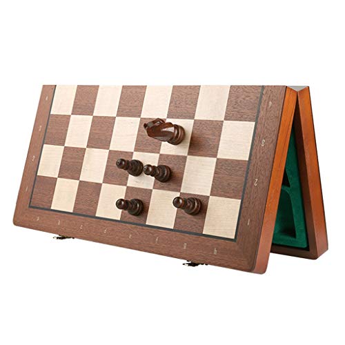 lejia Juegos de Mesa Juego de ajedrez magnético con Juguetes educativos de Placa de ajedrez de Alto Grado para niños y Adultos Juego de ajedrez dedicado Juegos Tradicionales (Color : Walnut Grain)
