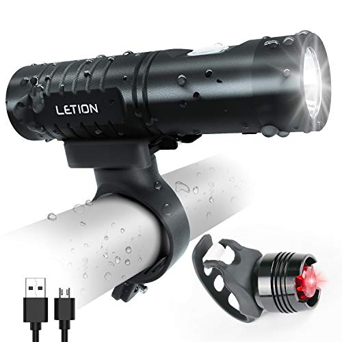 LETION Luz Bicicleta,Luces Bicicleta Recargable USB con 800 Lúmenes,Linterna Bicicleta con Luz Bicicleta Delantera Impermeable y Tiempo de Ejecución 5+ horas para Carretera y Montaña LETION Luz Bicicleta,Luces Bicicleta Recargable USB con 800 Lúmenes,Linterna Bicicleta con Luz Bicicleta Delantera Impermeable y Tiempo de Ejecución 5+ horas para Carretera y Montaña