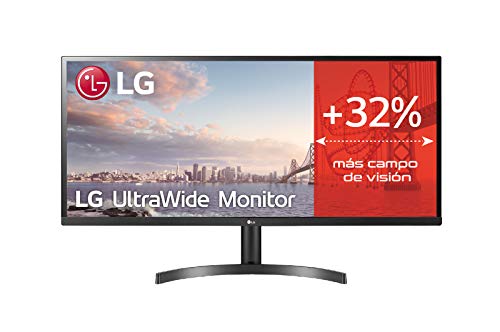 LG 34WL500-B - Monitor Profesional UltraWide WFHD de 86.6 cm (34") con Panel IPS (2560 x 1080 píxeles, 21:9, 300 CD/m², sRGB >99%, 1000:1, 5 ms GtG, 75 Hz, FreeSync, HDMI x2, Auriculares) Color Negro