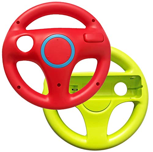 Link-e : 2 X Volante De Carreras Rojo/Verde Compatible Con El Controlador De Wiimote En La Consola Nintendo Wii/Wii-U (Mando, Racing, Wheel...)