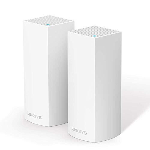 Linksys WHW0302 - Sistema Velop WiFi mesh tribanda para todo el hogar (router/extensor WiFi AC4400, sin interrupciones, controles parentales, hasta 350 m², paquete de 2 nodos, color blanco)